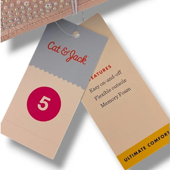 Cat & Jack Pink Dress Shoes with Sparkling Rhinestones Sz 3, 4 & 5 - Picture 6 of 9